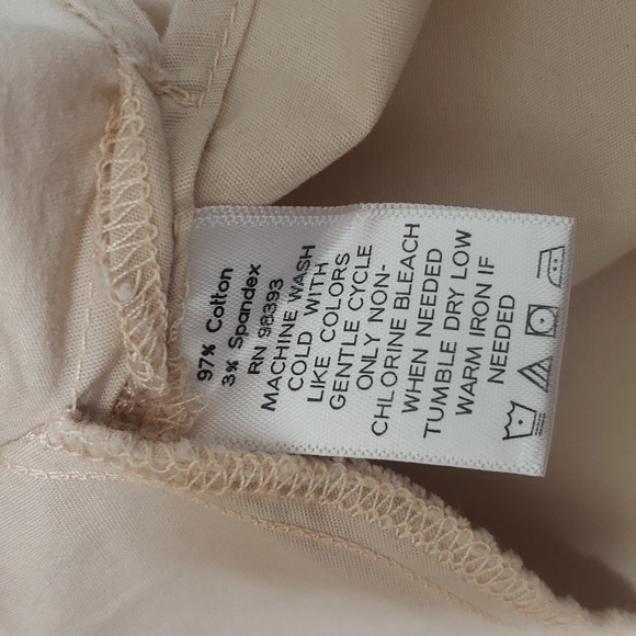 Dennis Basso Blush Button Down Cotton Spandex Flattering Tunic Top with Pockets - Picture 7 of 8